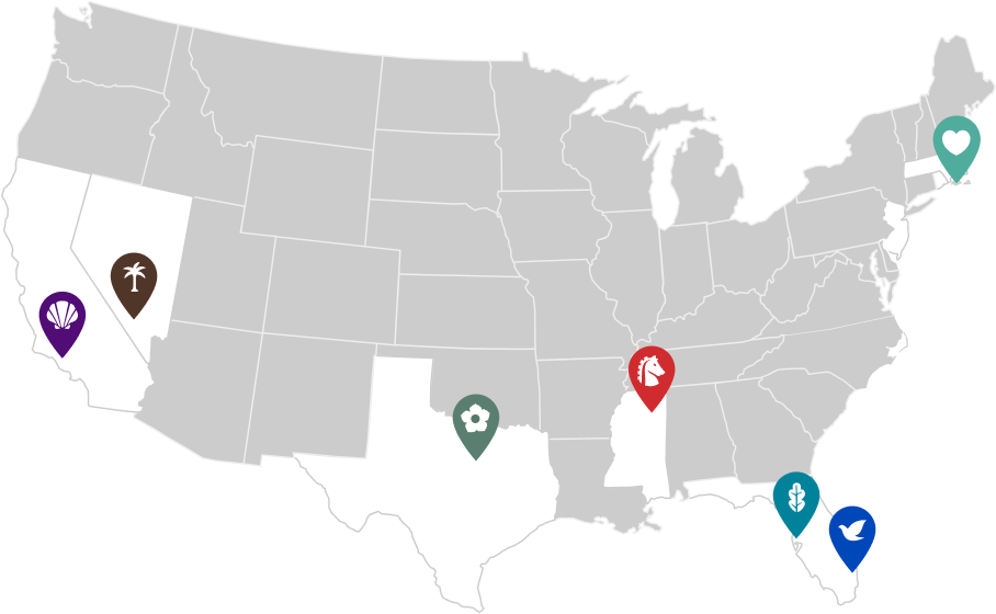 American Addiction Centers Facility Locations Map